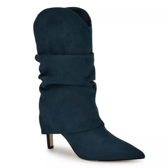 Nine West Shoes - NWOT Nine West Faux Suede Womens Glitch Pointy Toe Slouchy Dress Boots Sz. 11